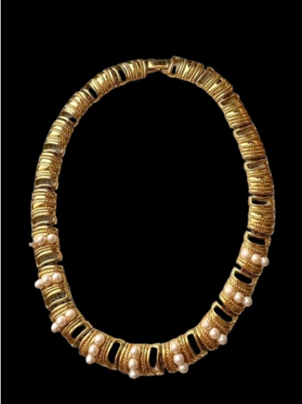 Monet Gold-Tone Necklace with Cream Pearls